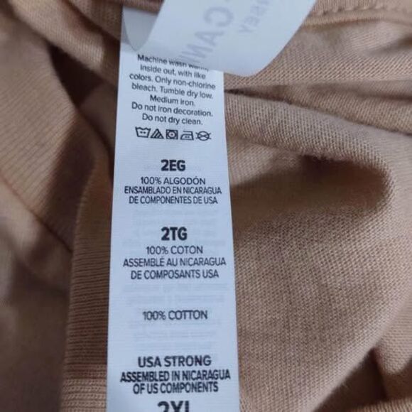 NWOT 2X Bella- Canvas Long Sleeve Cream Blouse C3844 - Picture 6 of 6